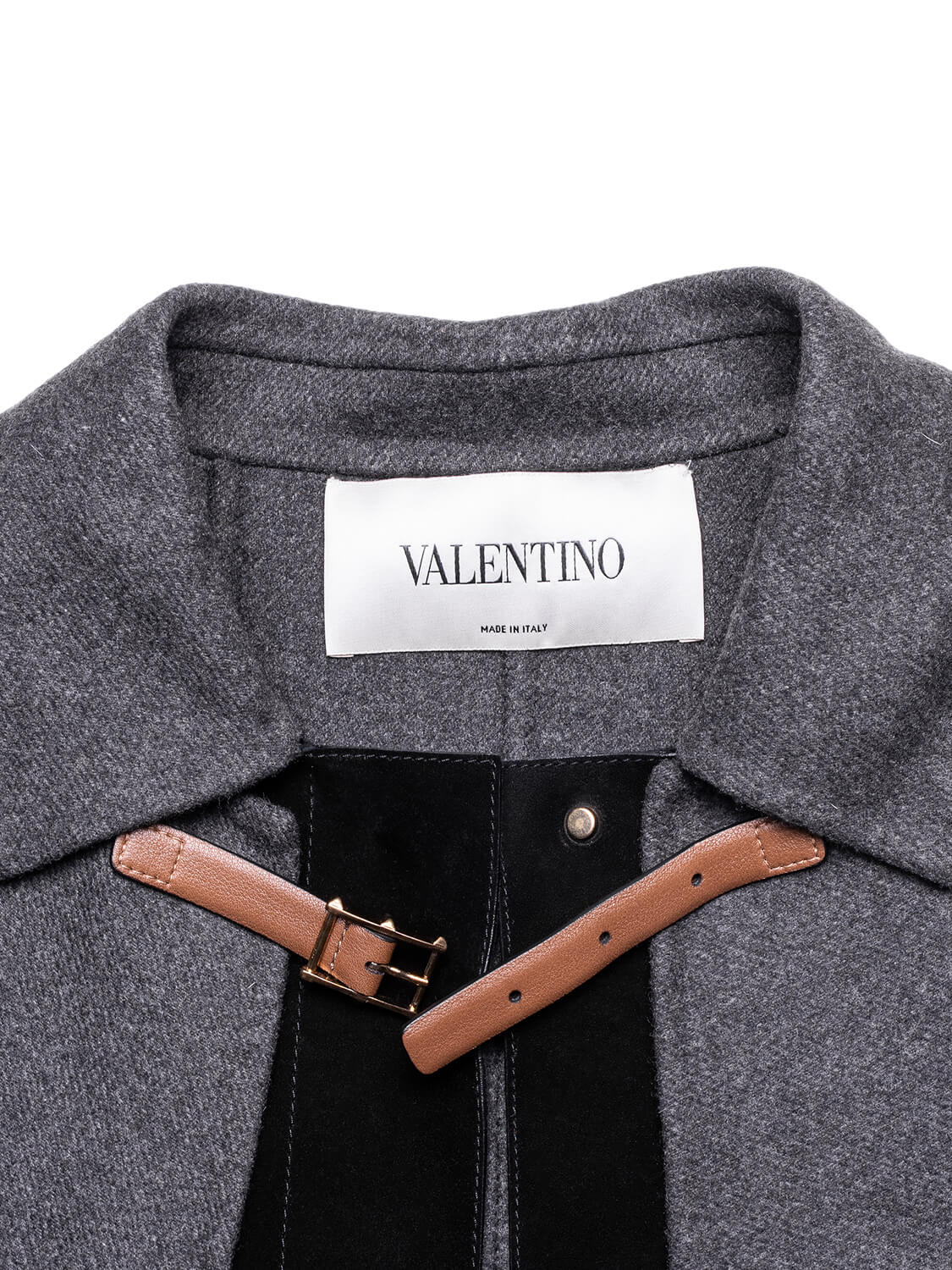 Valentino Wool Cape Coat Grey