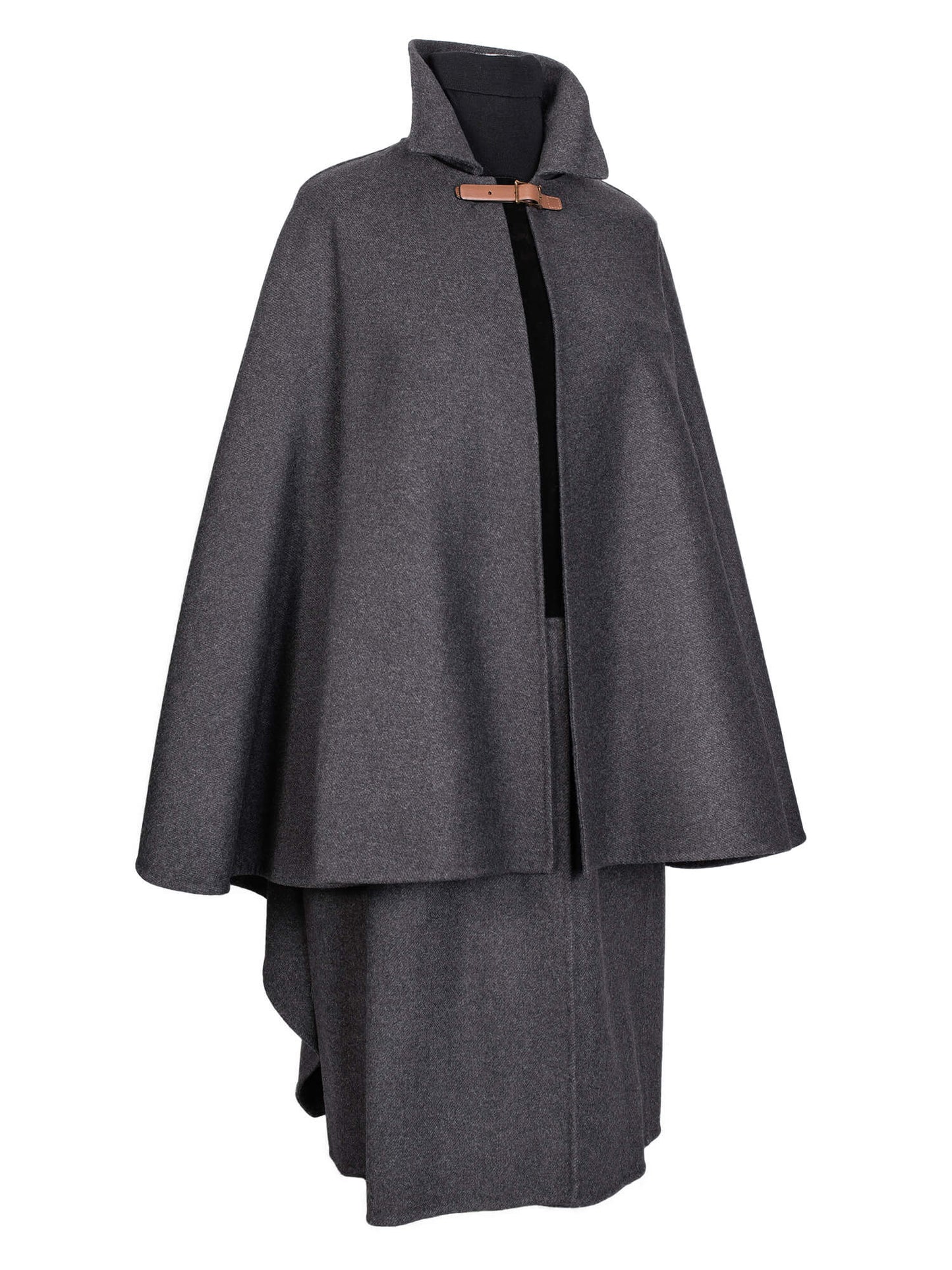 Valentino Wool Cape Coat Grey