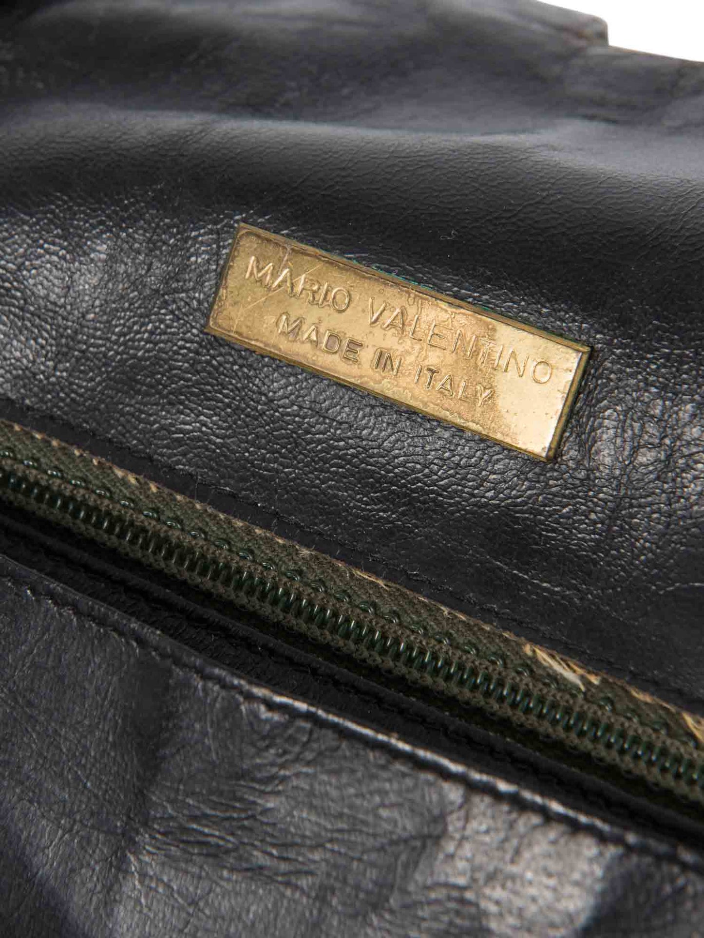 Valentino by Mario Vintage Leather Logo Zippered Hobo Bag with Wallet Green