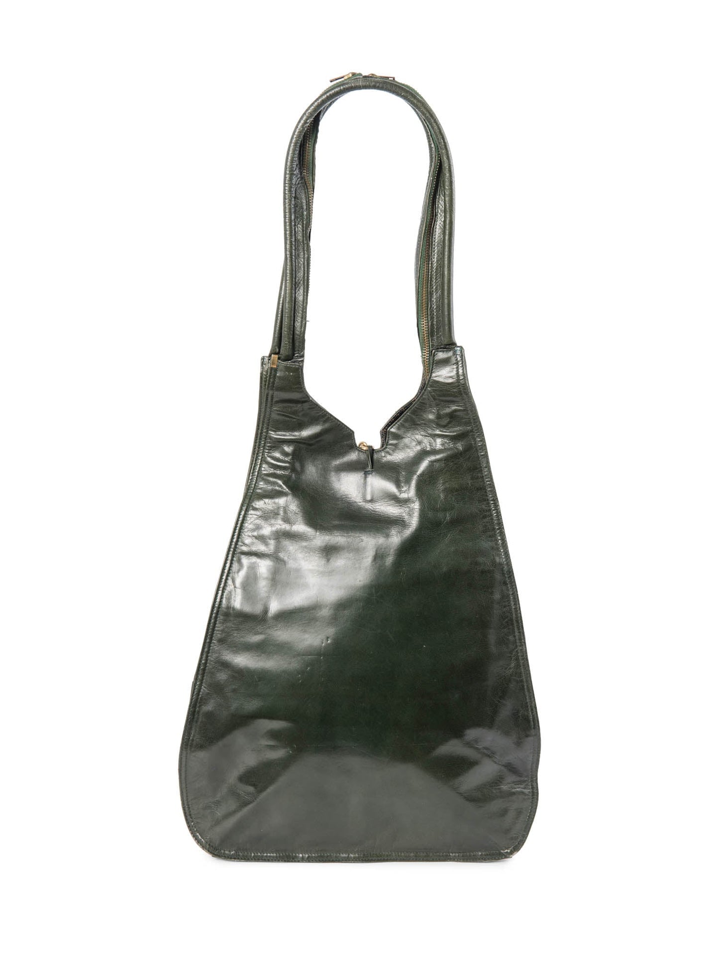 Valentino by Mario Vintage Leather Logo Zippered Hobo Bag with Wallet Green