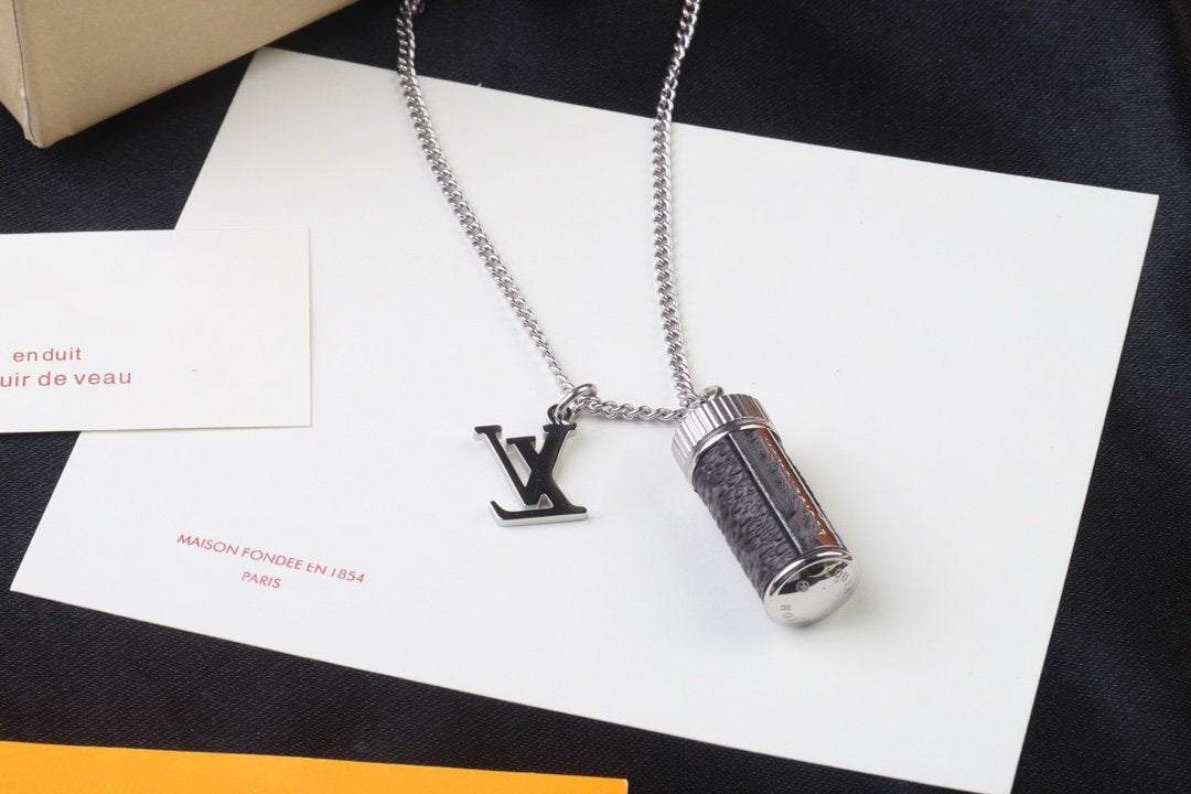 Louis Vuitton MONOGRAM ECLIPSE CANVAS CHARMS NECKLACE