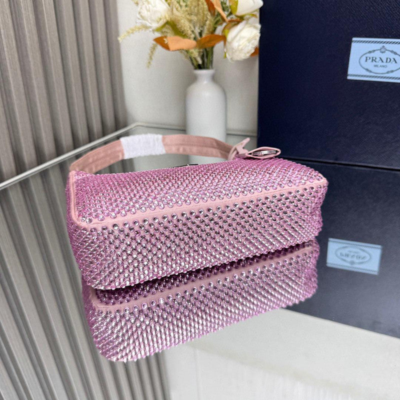 Prada Re-Edition Mini-Bag Satin/Crystal Pink
