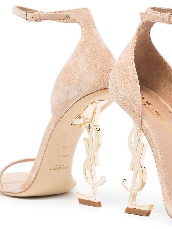 YVES SAINT LAURENT OPYUM SUEDE HEELS SANDALS
