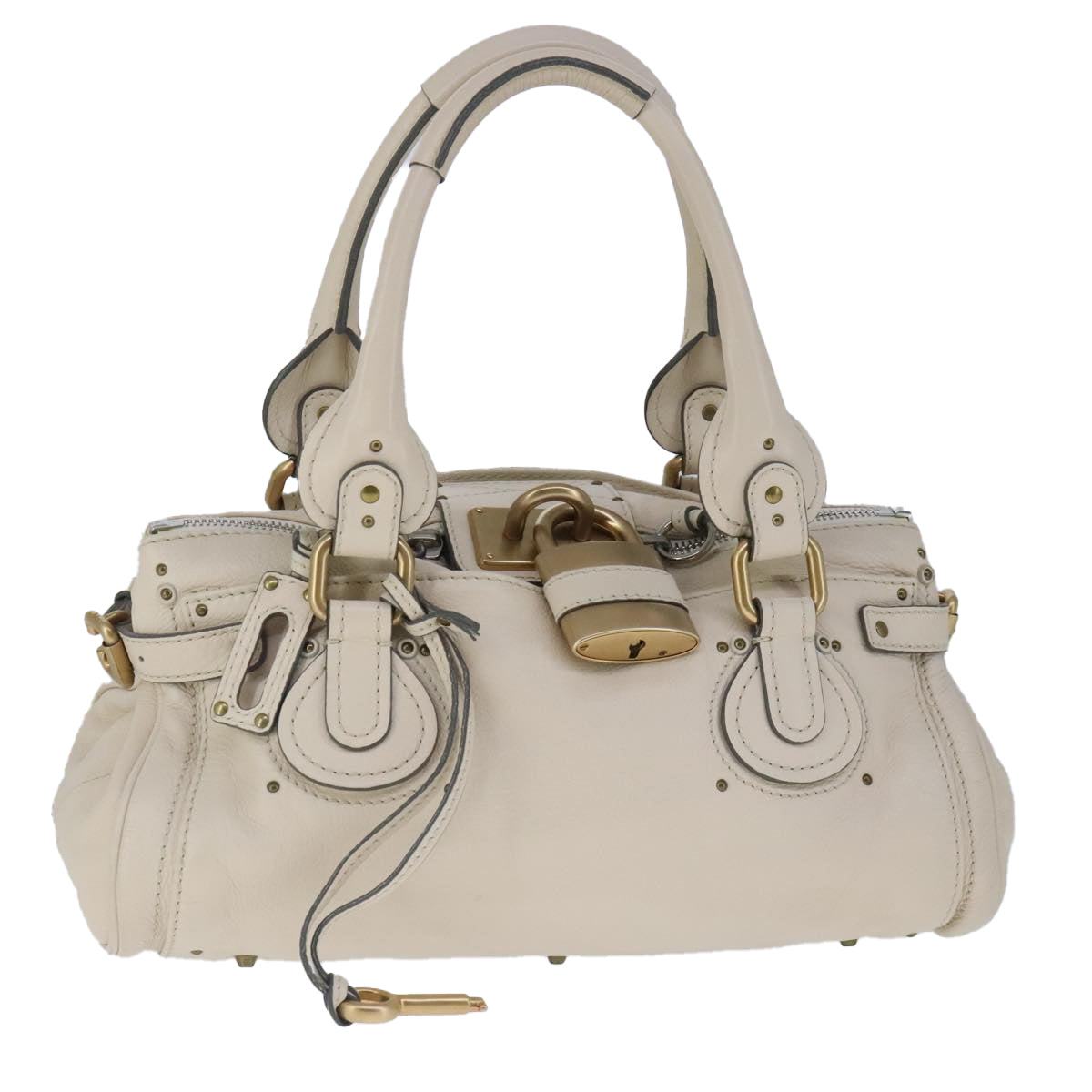 Chloe Paddington Hand Bag Leather White ac3389