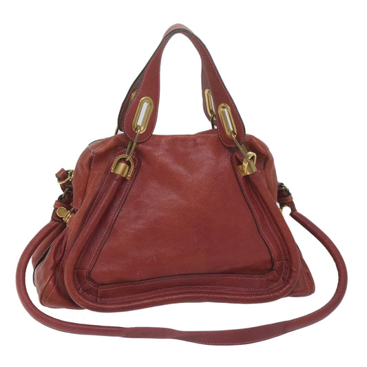 Chloe Paraty Hand Bag Leather Red am5508