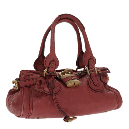 Chloe Paddington Hand Bag Leather Pink Gold am7082