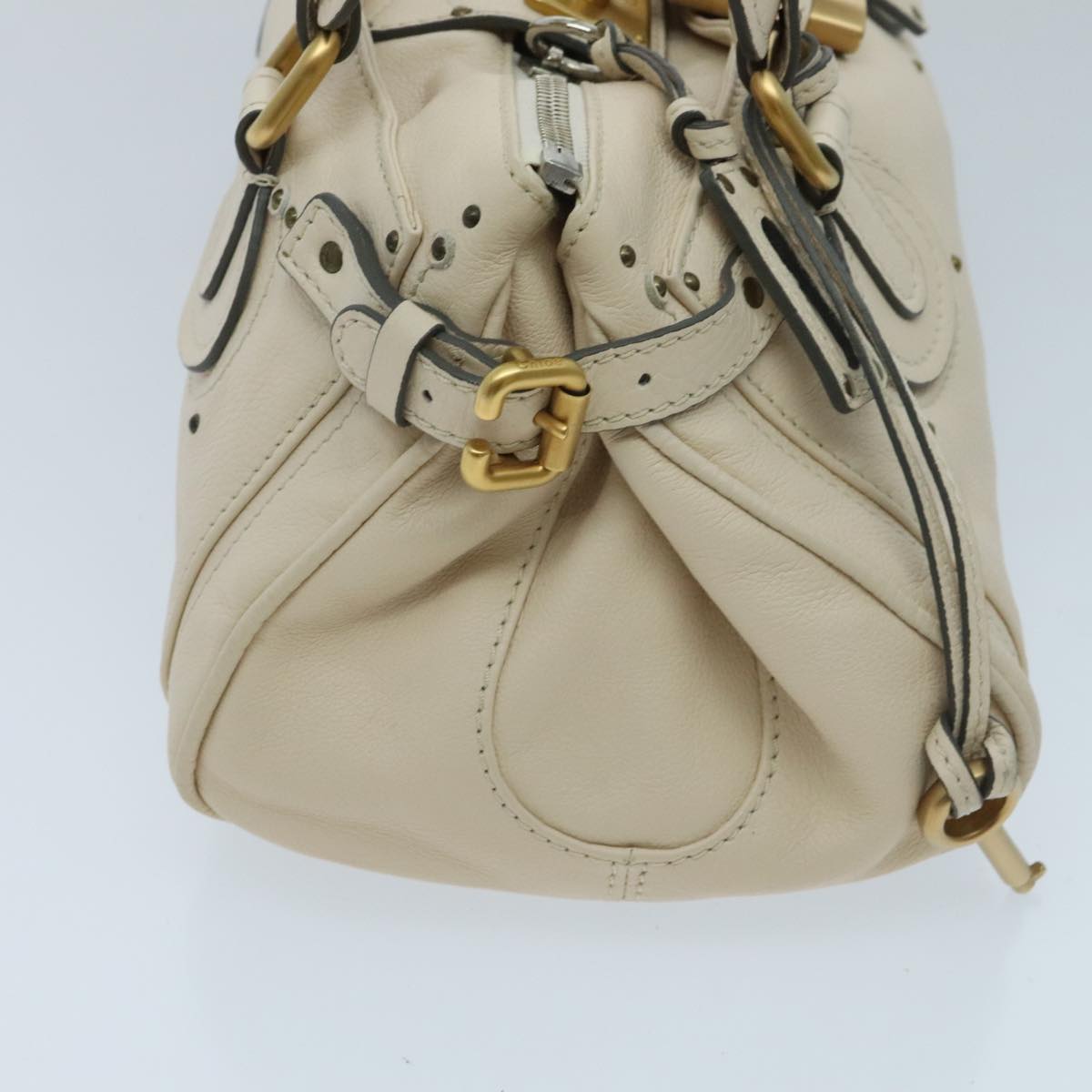 Chloe Paddington Hand Bag Leather Beige Gold am7084