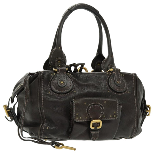 Chloe Paddington Shoulder Bag Leather Brown Gold am7085