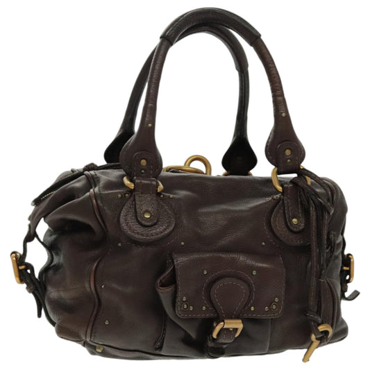 Chloe Paddington Shoulder Bag Leather Brown Gold am7087