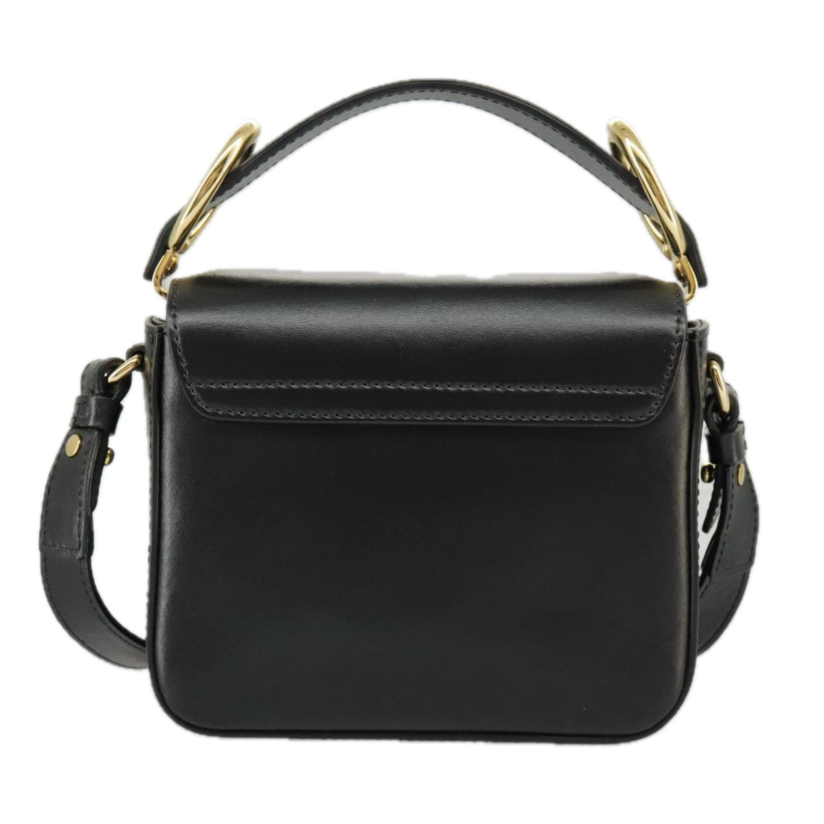 Chloe Mini Hand Bag Leather 2way Black Gold am7172