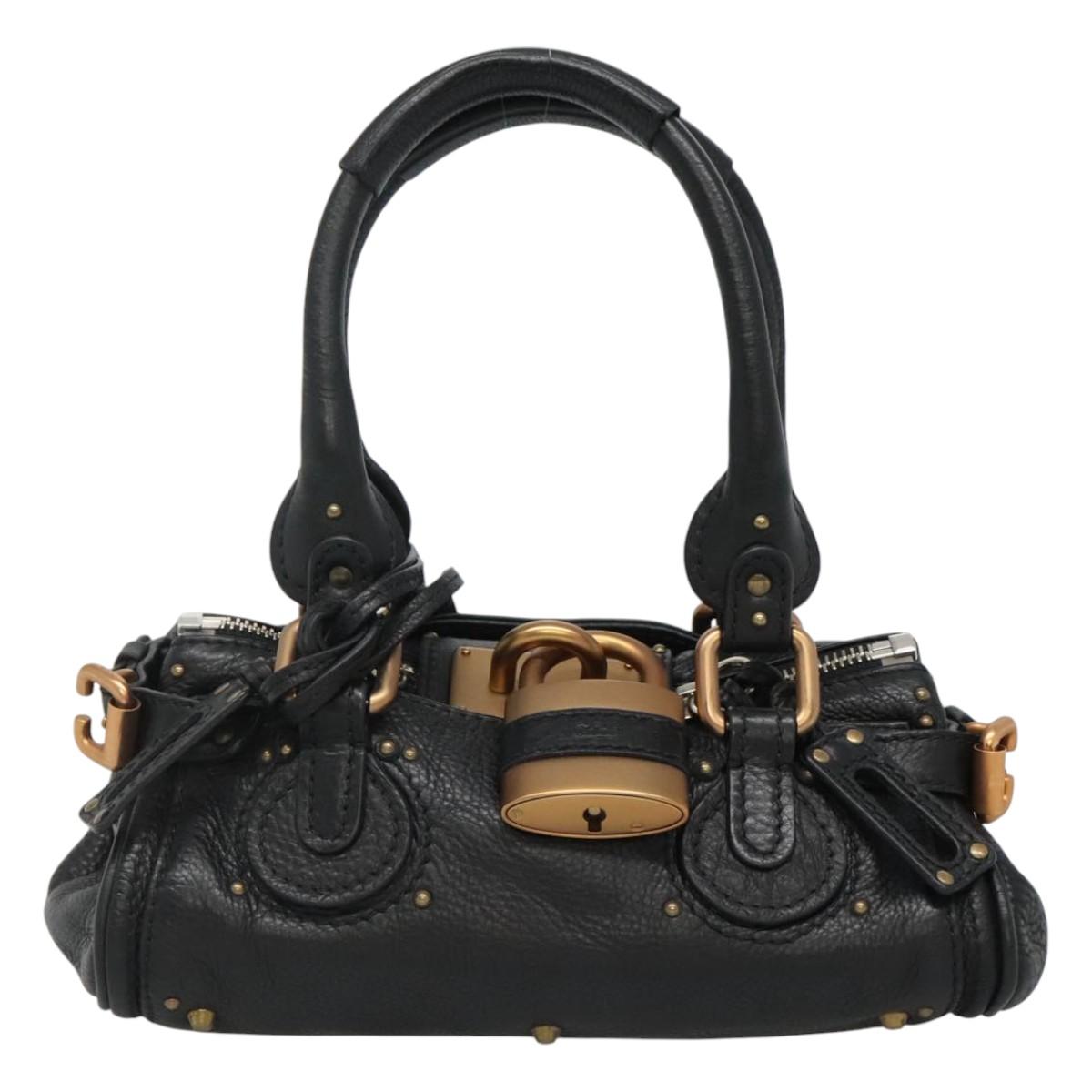 Chloe Paddington mini Hand Bag Leather Black am7623