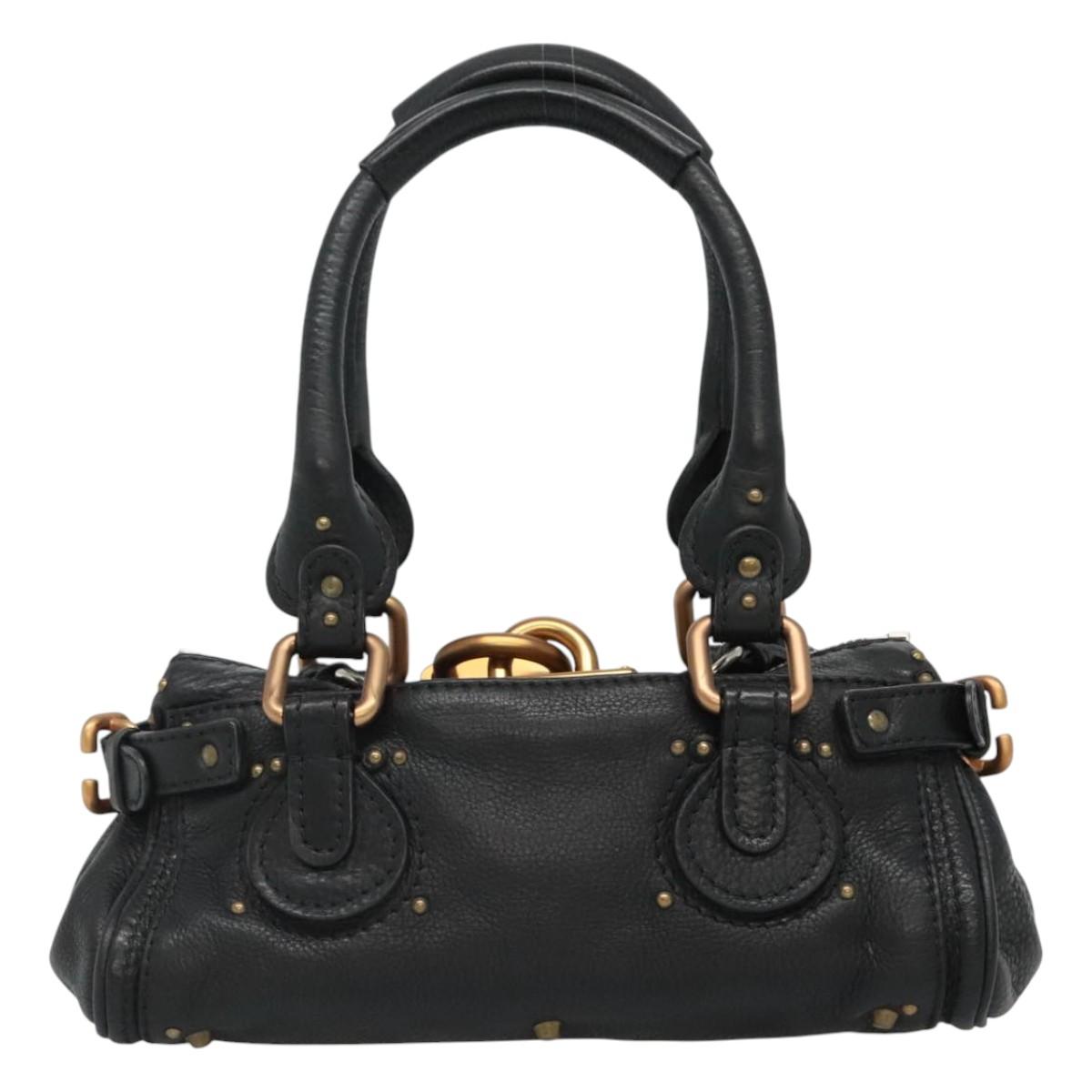 Chloe Paddington mini Hand Bag Leather Black am7623