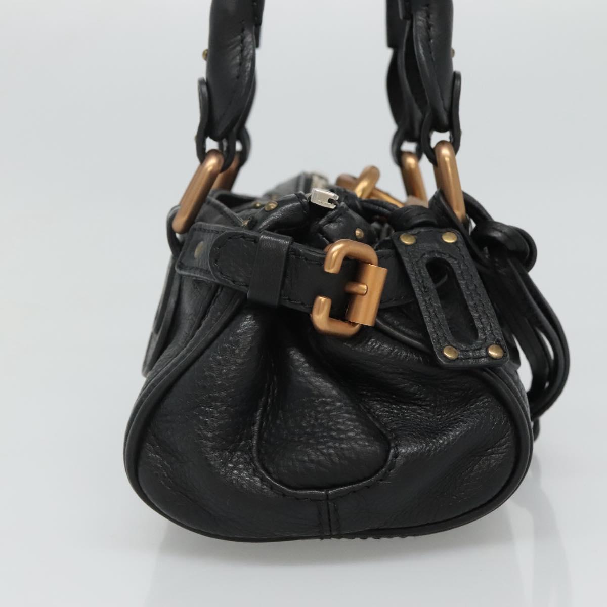 Chloe Paddington mini Hand Bag Leather Black am7623