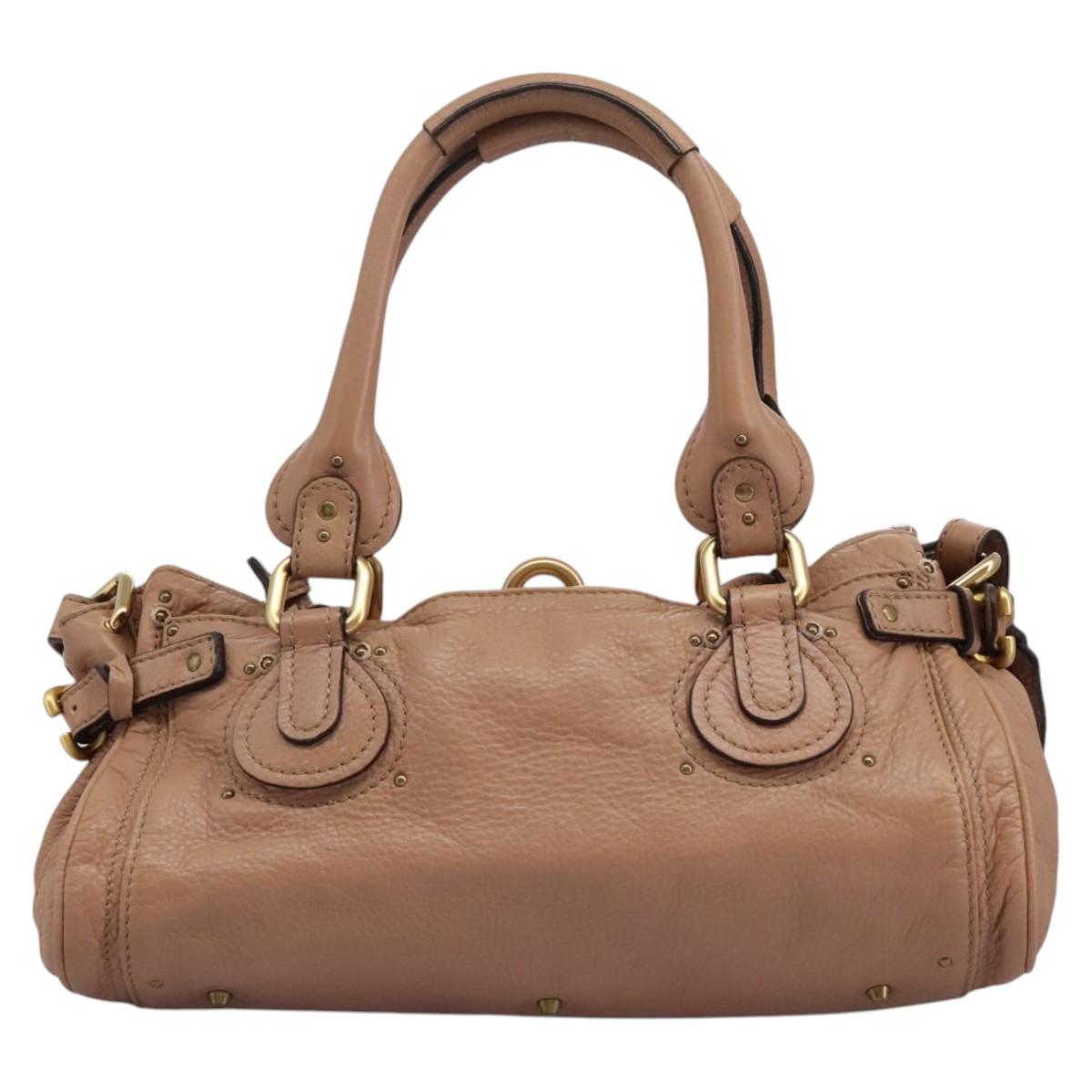 Chloe Paddington Hand Bag Leather 2way Beige am7628