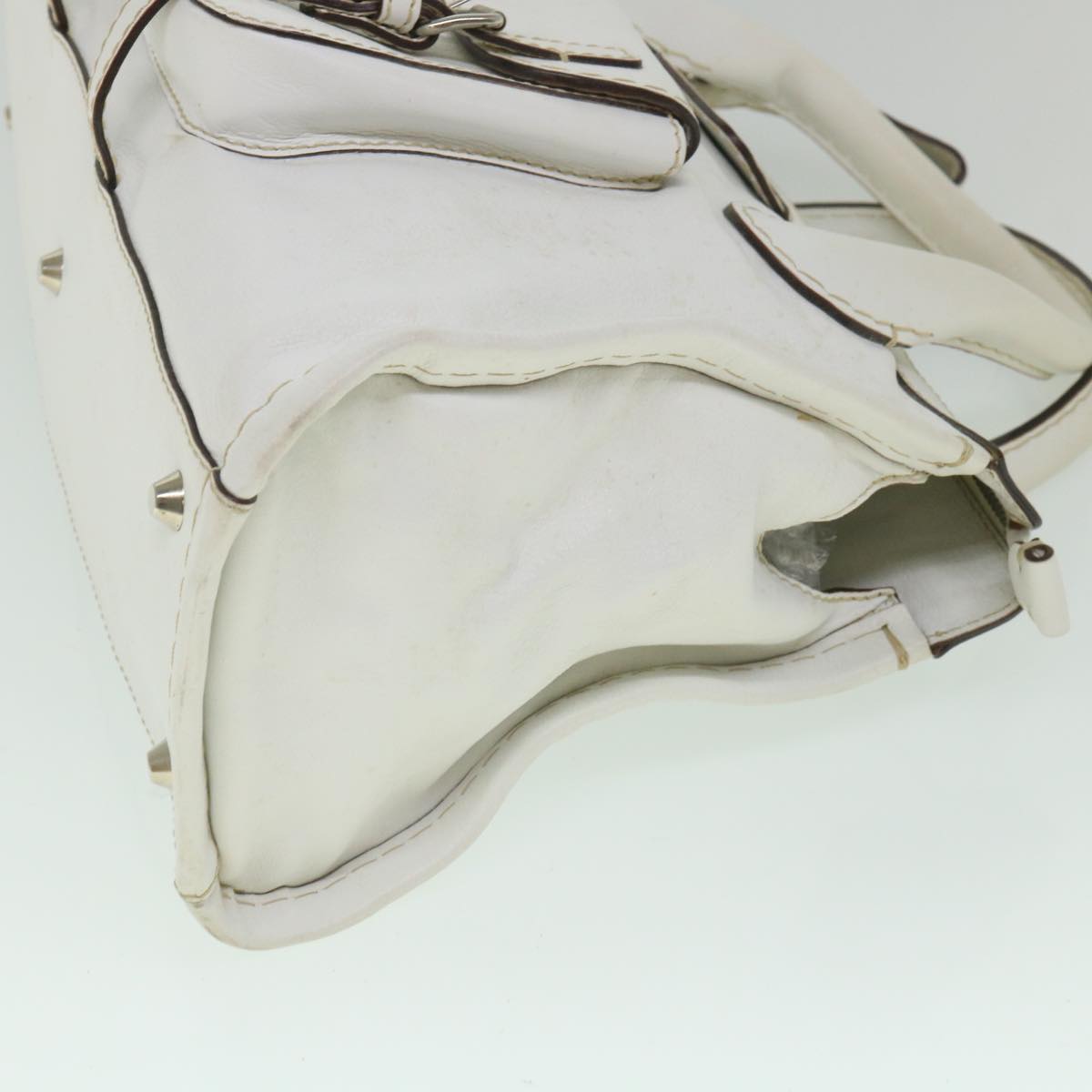 Chloe Hand Bag Leather White ar10441