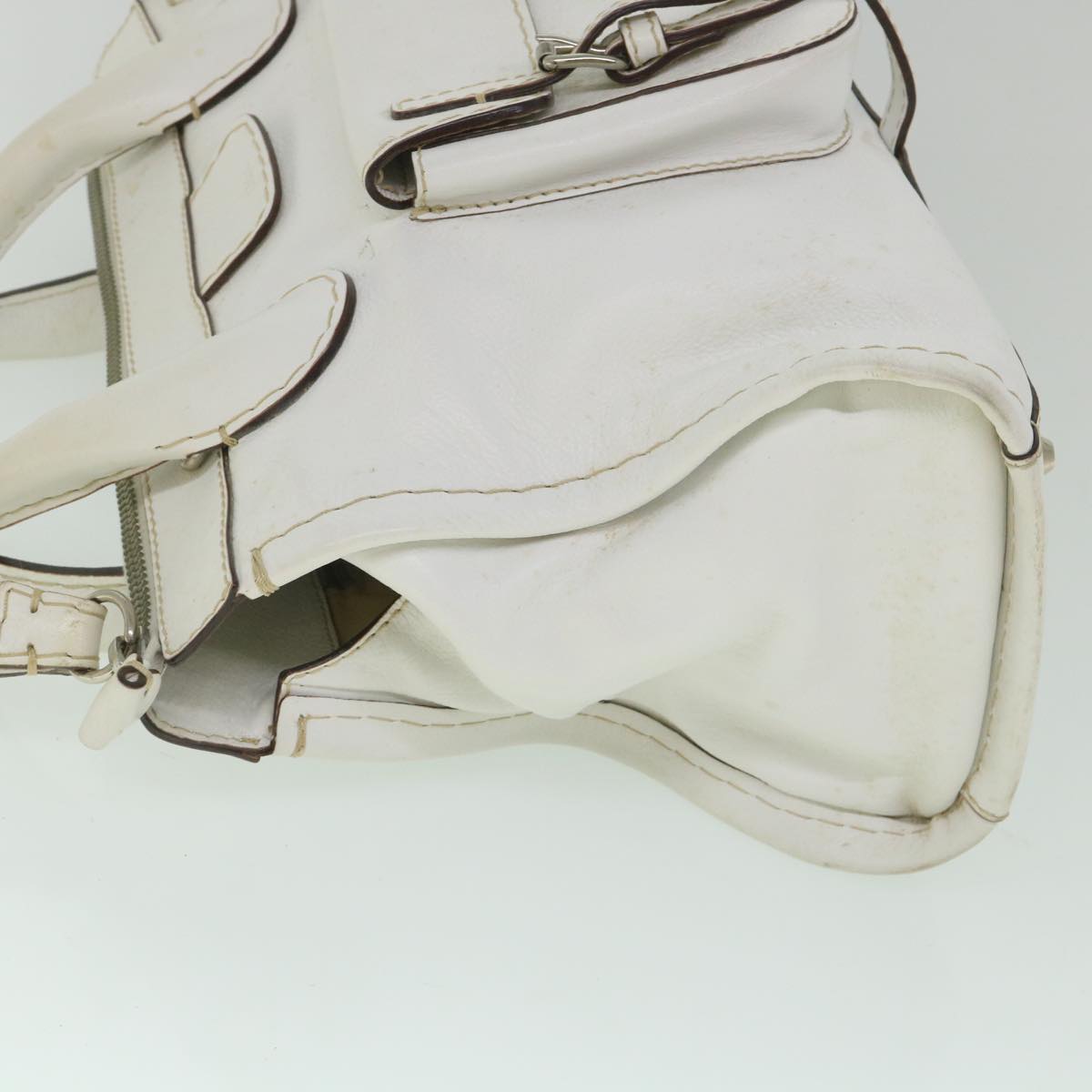 Chloe Hand Bag Leather White ar10441