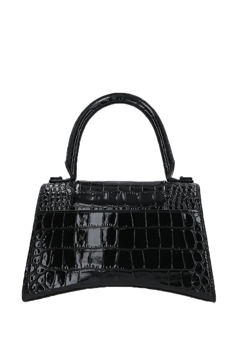 BALENCIAGA Hourglass S in Croc Embossed Leather
