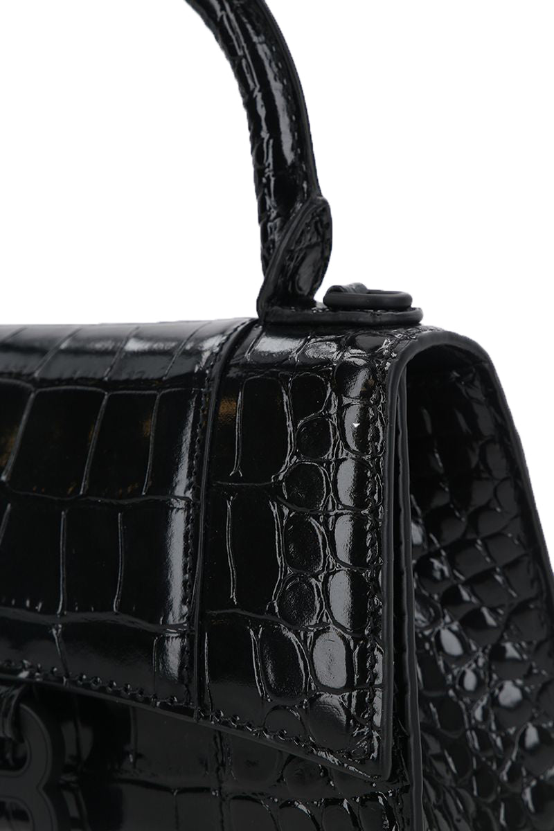 BALENCIAGA Hourglass XS in Croc Embossed Leather