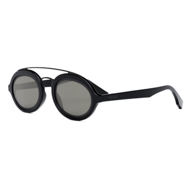 Fendi Oval Full Rim, with a Ivory/Gold frame and Brown lens. Black