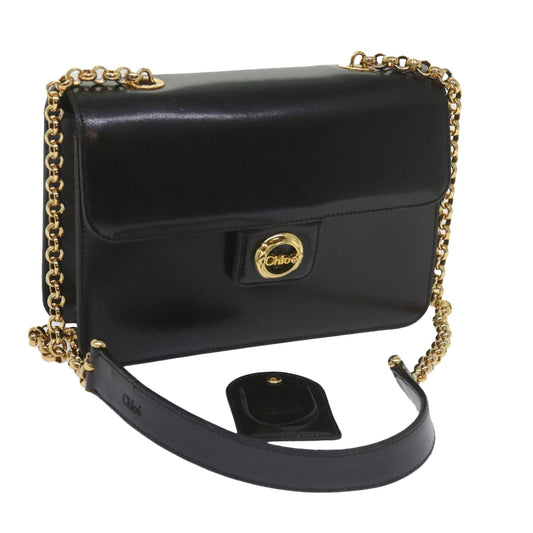 Chloe Chain Shoulder Bag Leather Black bs10630