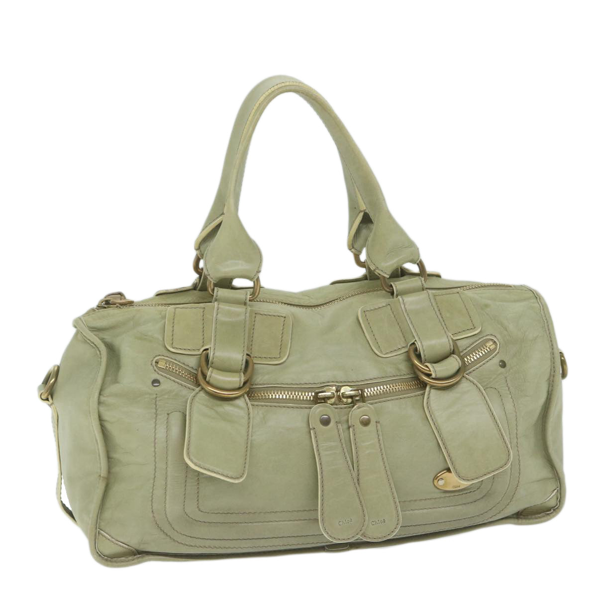 Chloe Hand Bag Leather Green bs11020