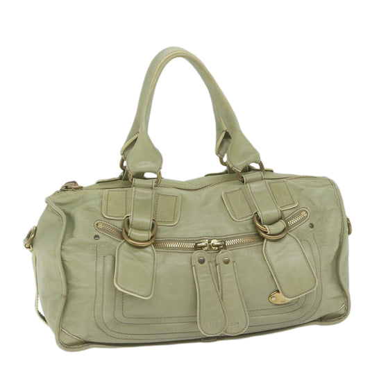 Chloe Hand Bag Leather Green bs11020