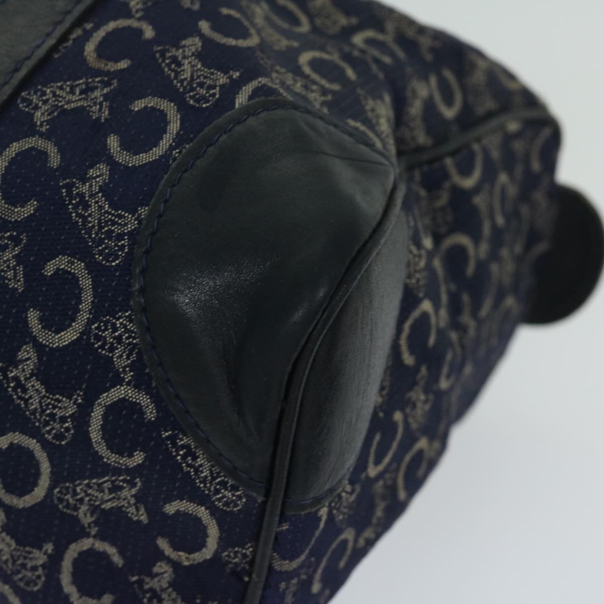CELINE C Macadam Canvas Boston Bag Navy Auth bs12633