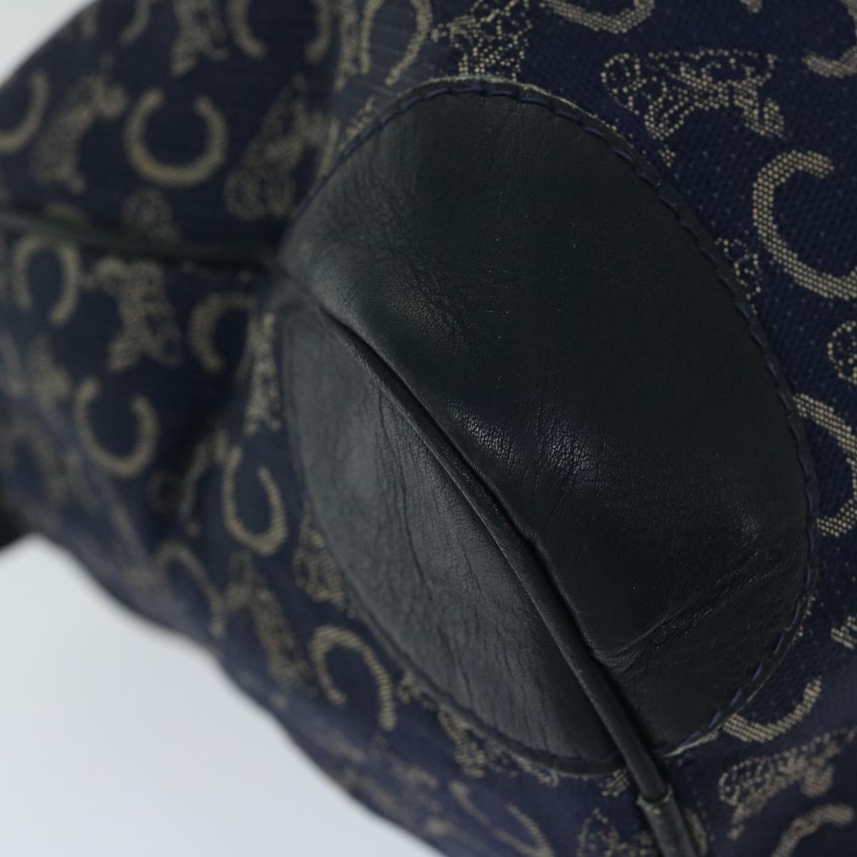 CELINE C Macadam Canvas Boston Bag Navy Auth bs12633