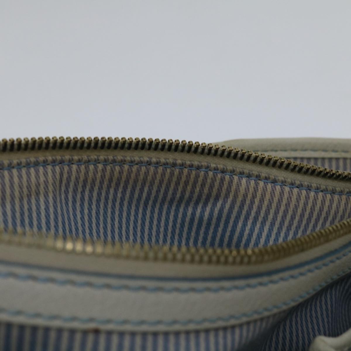 CELINE C Macadam Canvas Boogie Hand Bag Light Blue Auth bs12768