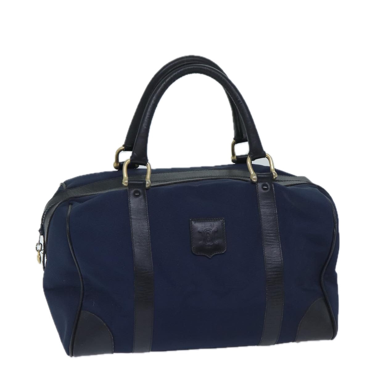 CELINE Boston Bag Canvas Navy Auth bs13182