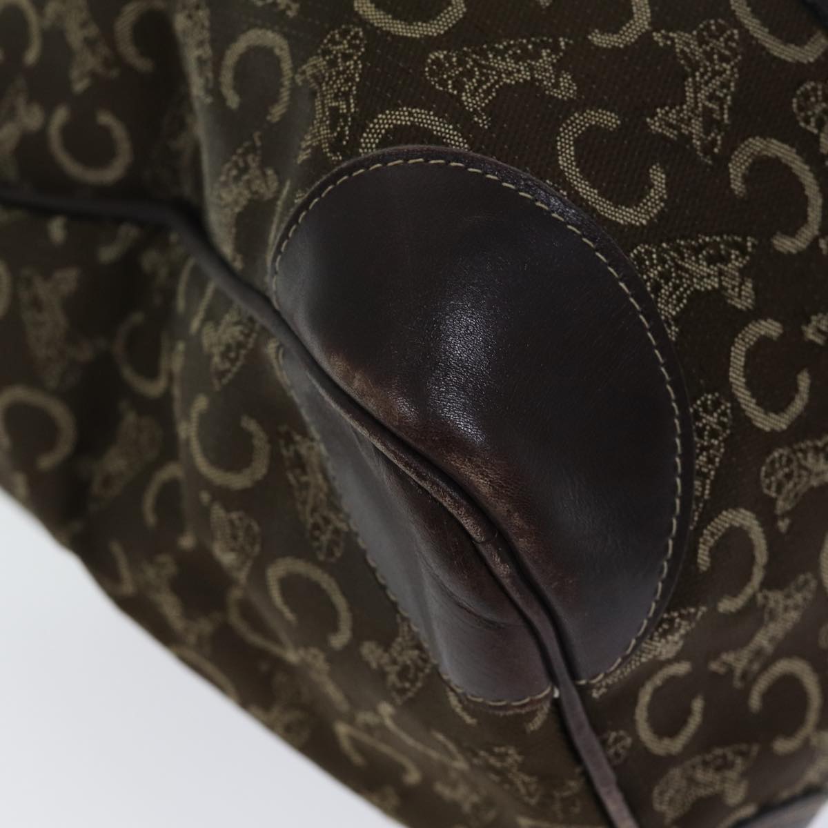 CELINE C Macadam Canvas Boston Bag Brown Auth bs13731