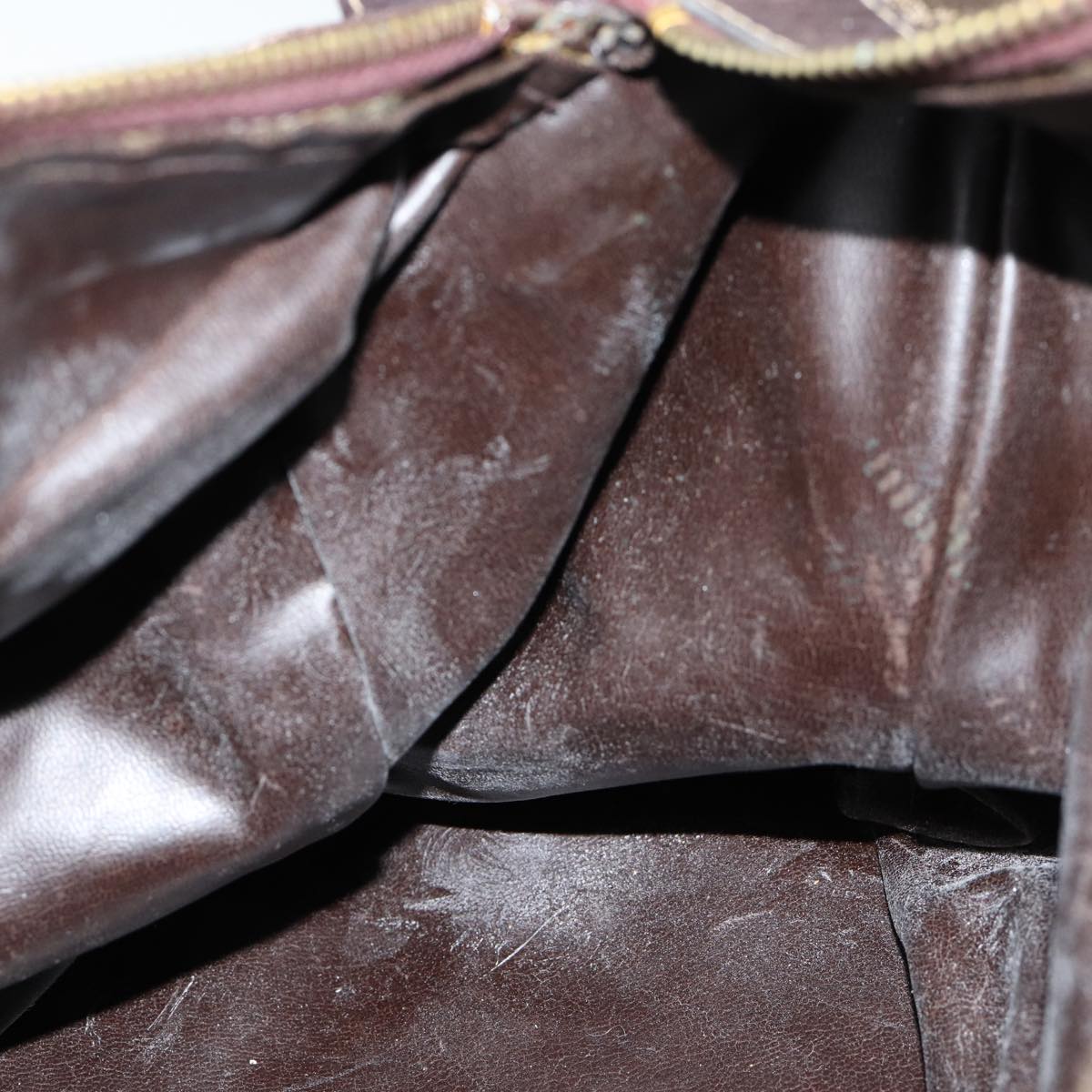 CELINE C Macadam Canvas Boston Bag Brown Auth bs13731