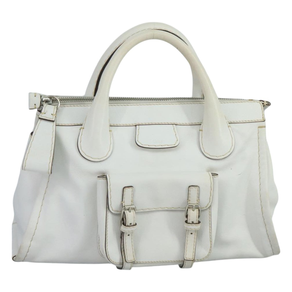 Chloe Hand Bag Leather White bs21671