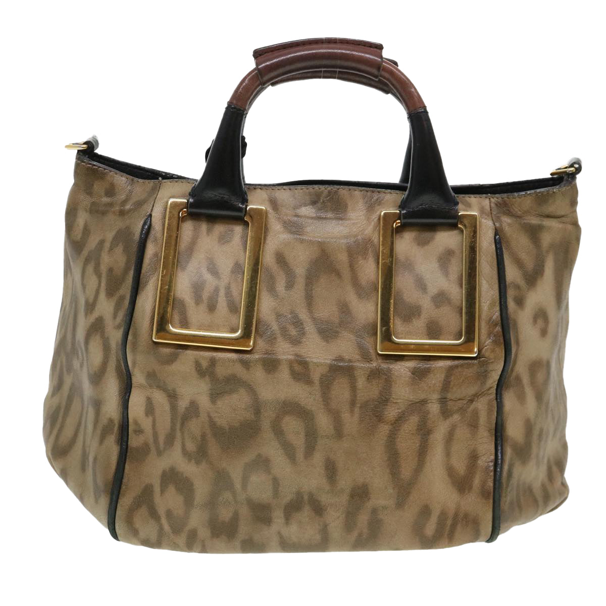 Chloe Hand Bag Leather Brown 03-11-50 bs4553