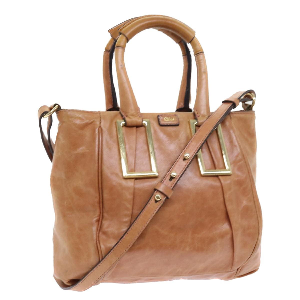 Chloe Etel Hand Bag Leather 2way Brown bs8592