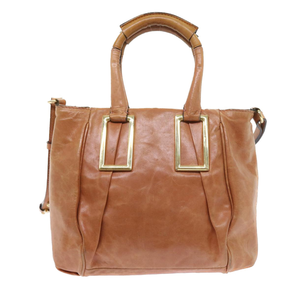 Chloe Etel Hand Bag Leather 2way Brown bs8592