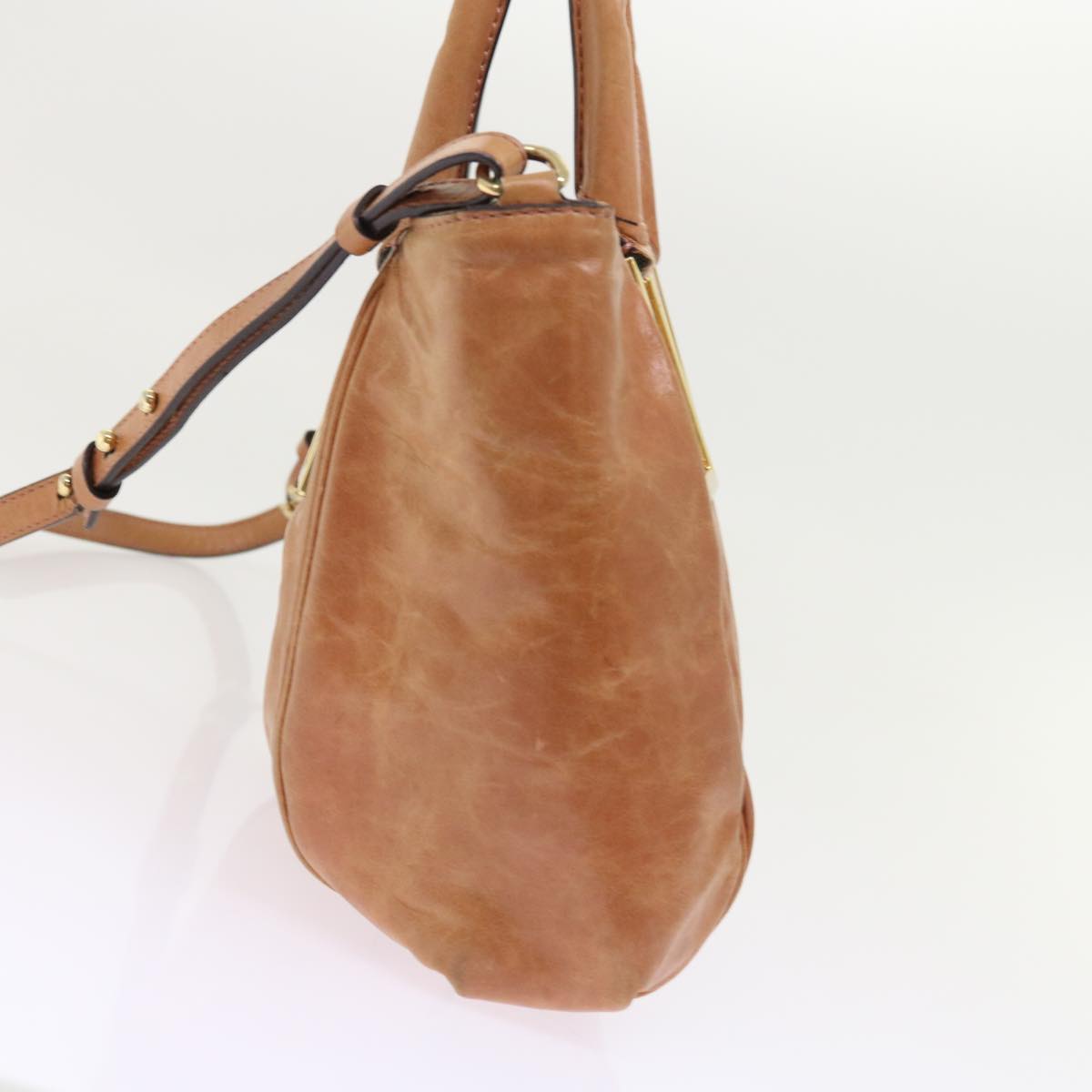 Chloe Etel Hand Bag Leather 2way Brown bs8592