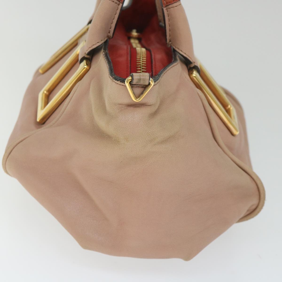 Chloe Etel Hand Bag Leather 2way Beige Pink bs9283