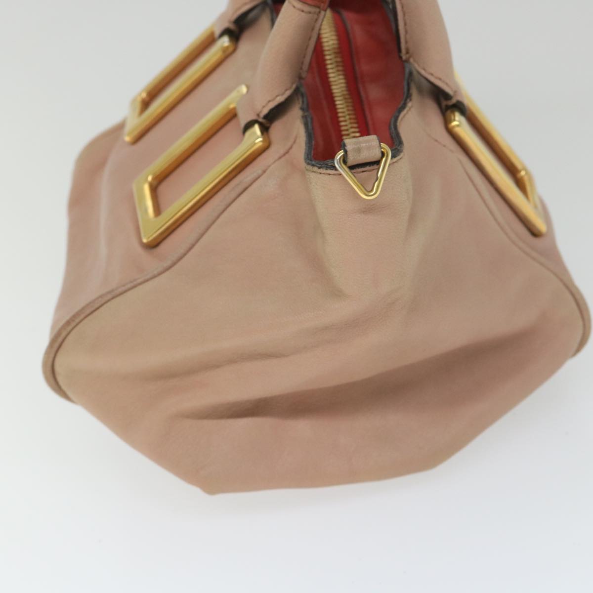 Chloe Etel Hand Bag Leather 2way Beige Pink bs9283
