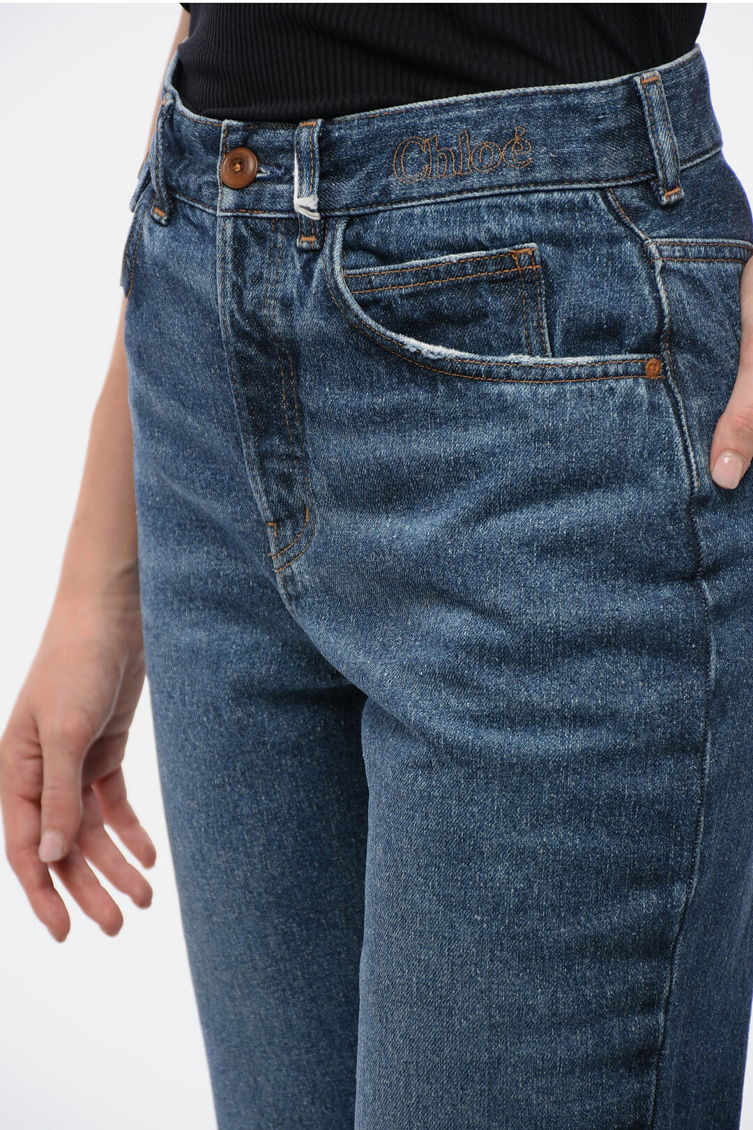 Chloe Cotton Flared Fit Denims 32cm