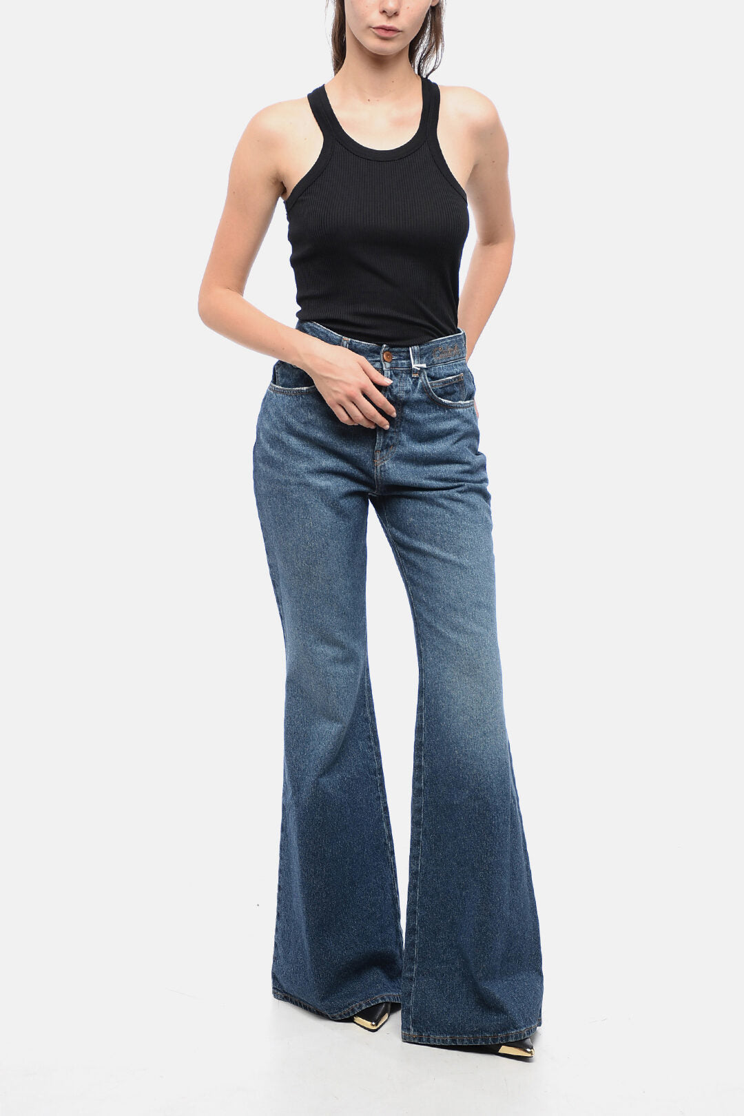 Chloe Cotton Flared Fit Denims 32cm