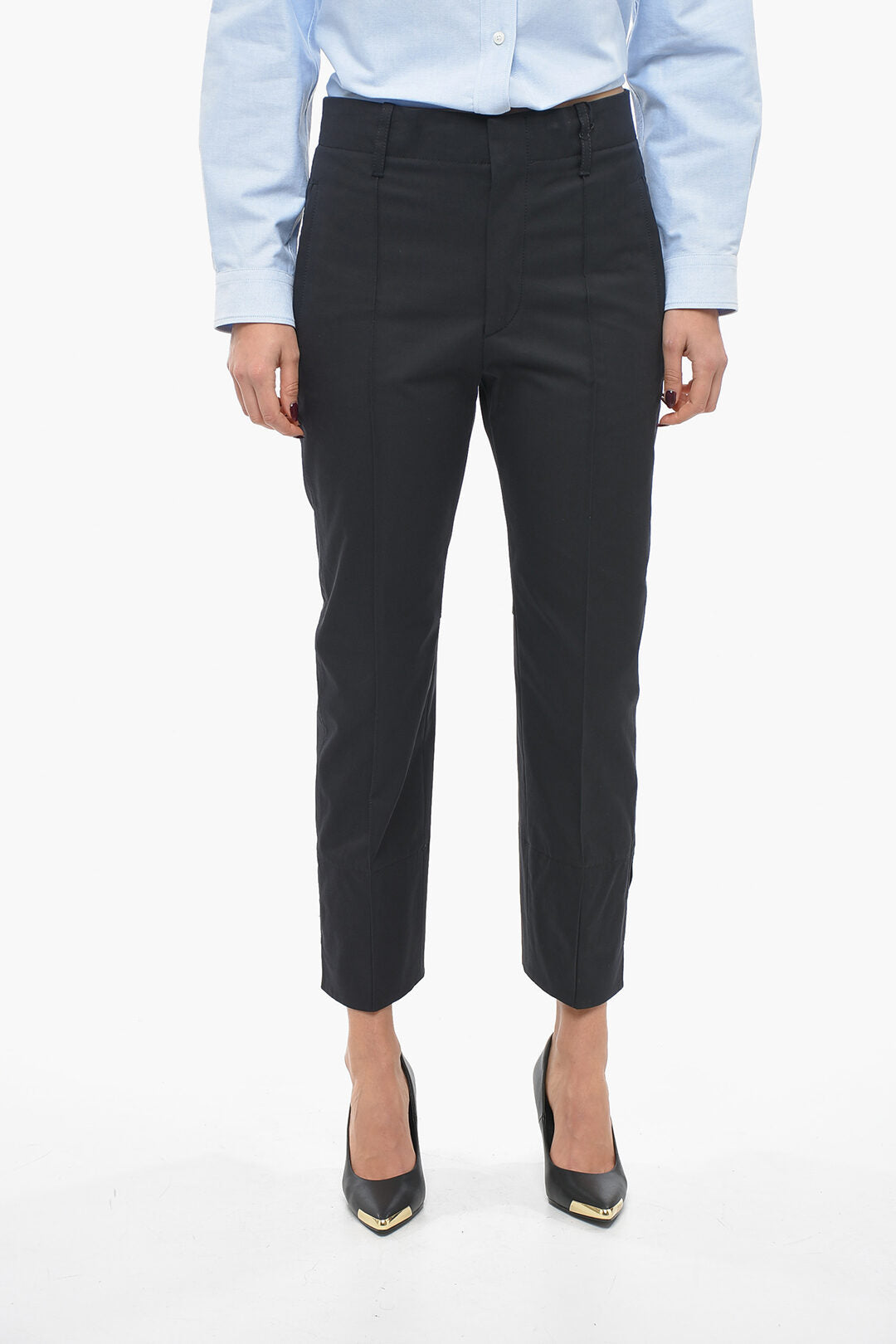 Bottega Veneta Cotton Twill Pants with Tapered Fit Blue