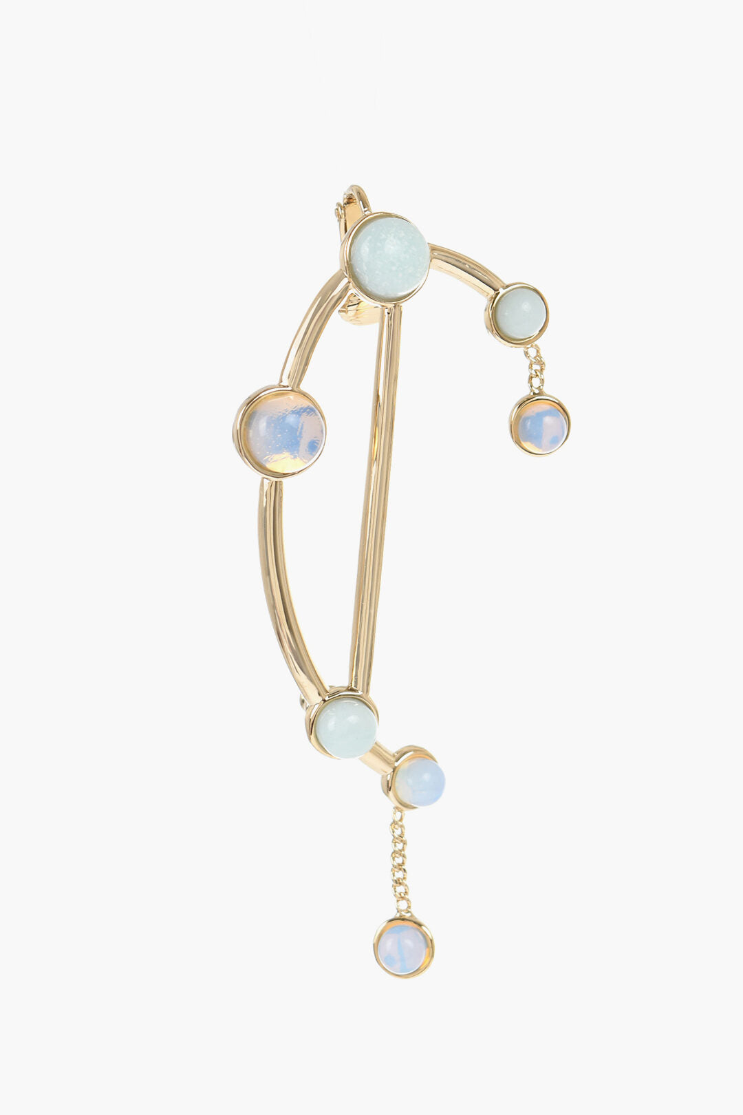 Chloe Crawler Single Earring with Quartz Details Blu,Oro