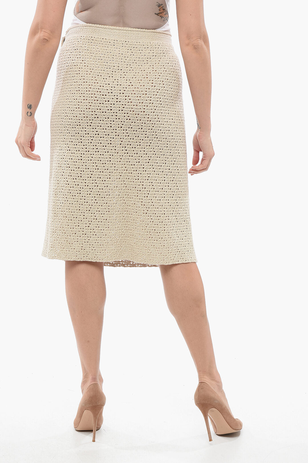 Bottega Veneta Crochet Knitted Skirt