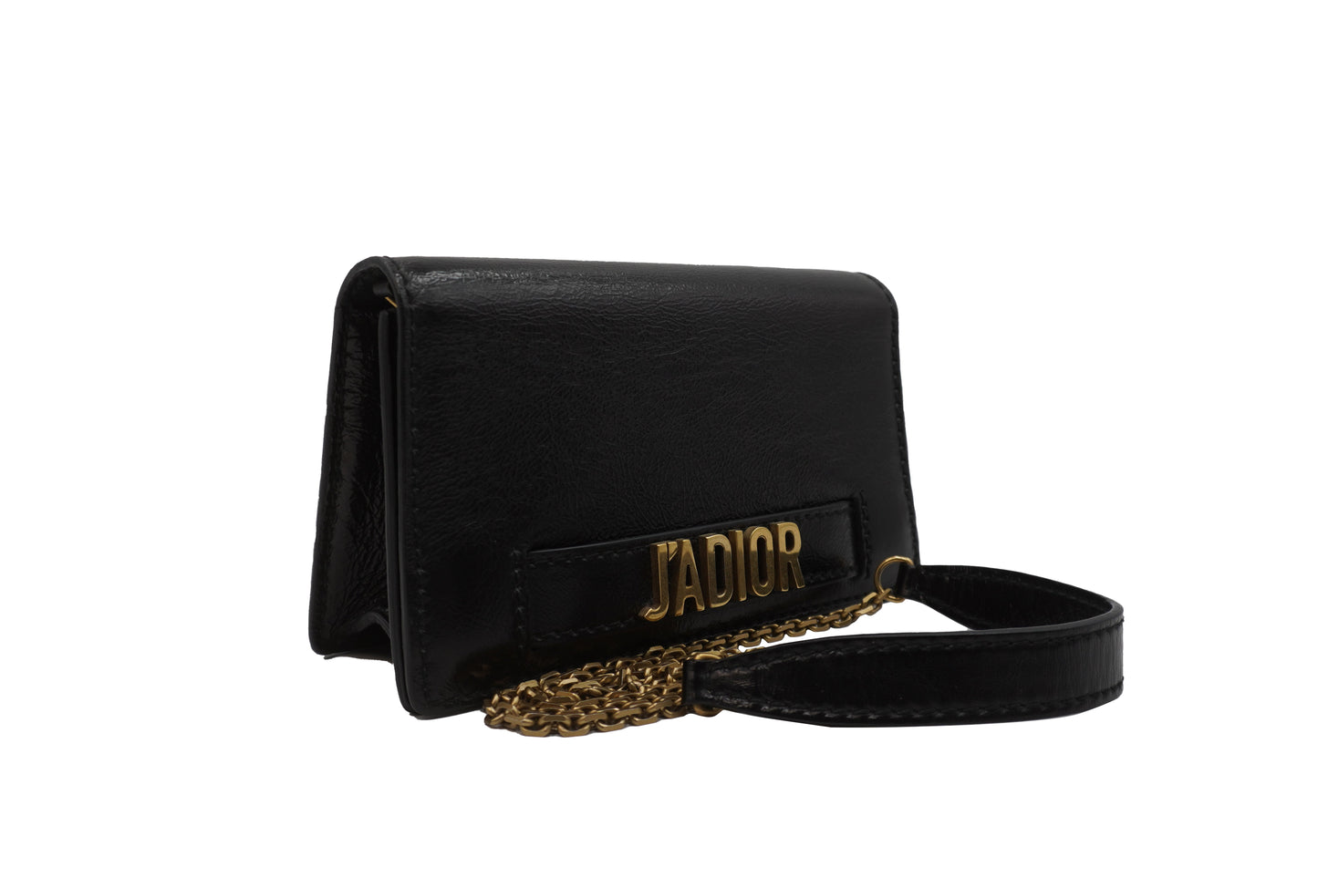 Jadior Clutch on Chain Leather Black