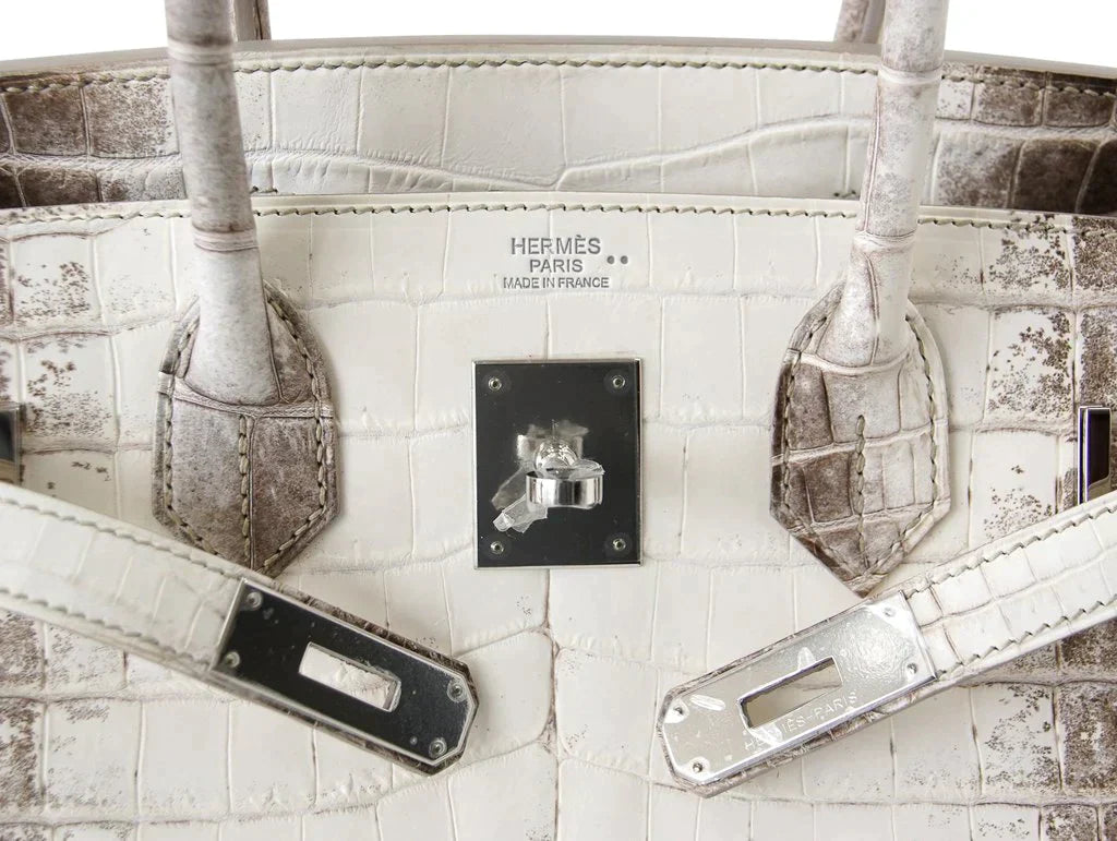 Hermes Himalayan Handmade Birkin 30 Niloticus Himalaya Blanc Crocodile Palladium