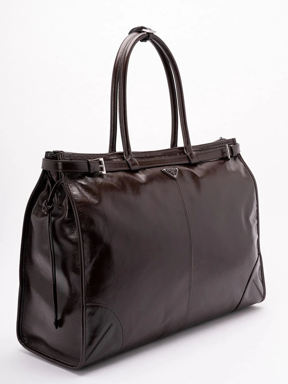 Prada Men Leather Tote Bag