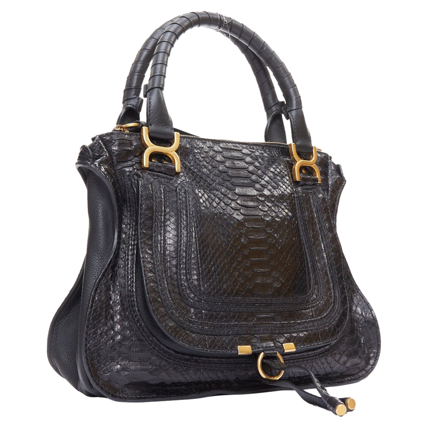 Chloe Marcie scaled leather hardware satchel bag
