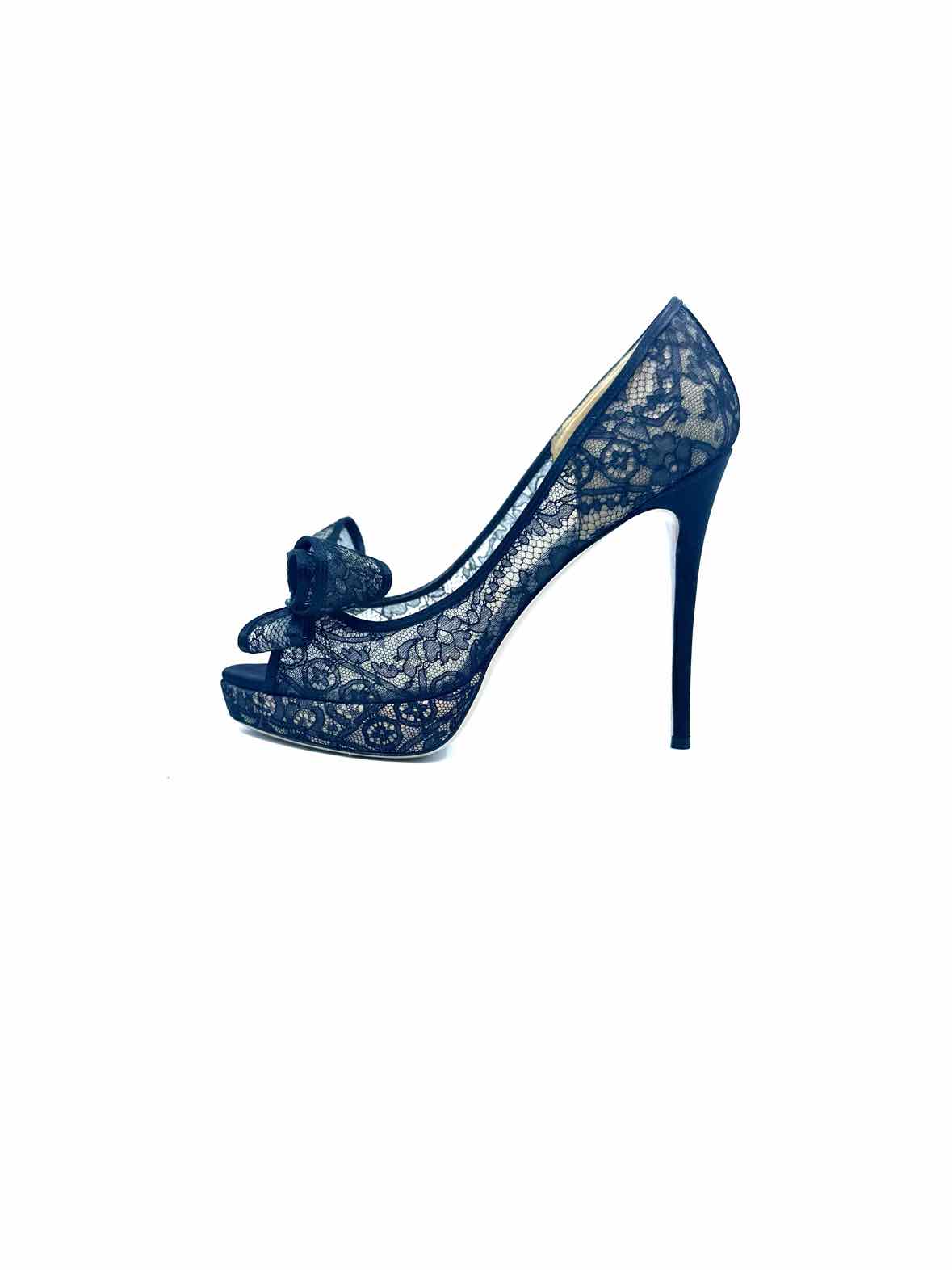 VALENTINO Size 9.5 Black Lace Pumps
