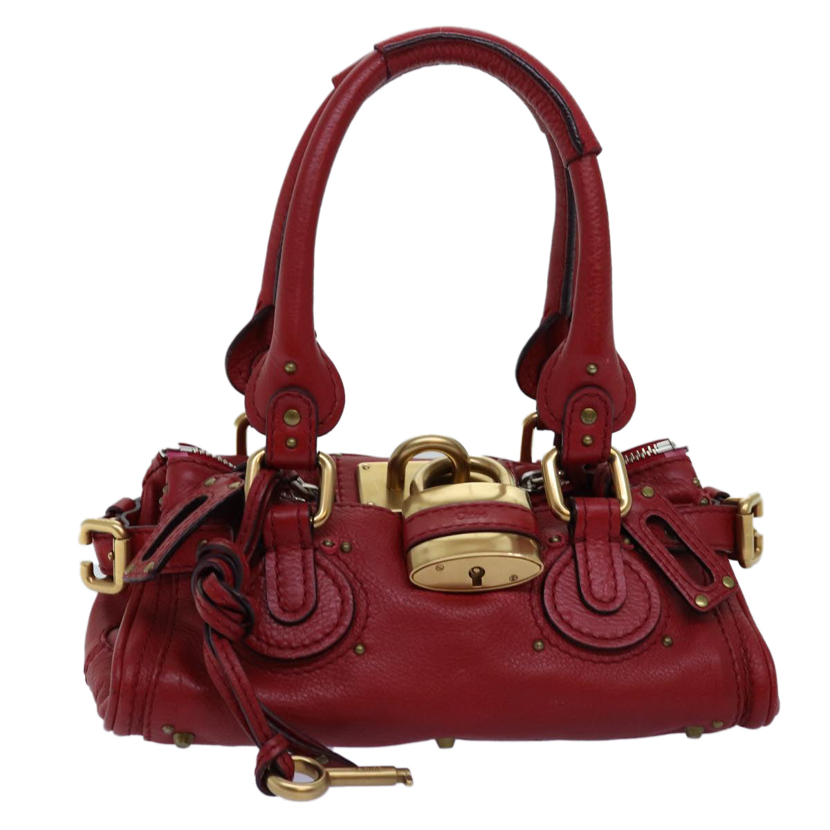 Chloe Paddington Mini Hand Bag Leather Red ep4030